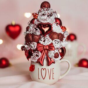 Large "LOVE" Faux Whipped Cream Mug Decoration |  Tiered Tray Decor